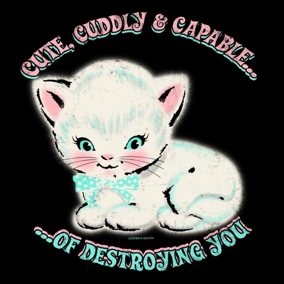 Cute Cuddly & Capable of Destroying You Black Tee - Picture 2 of 3